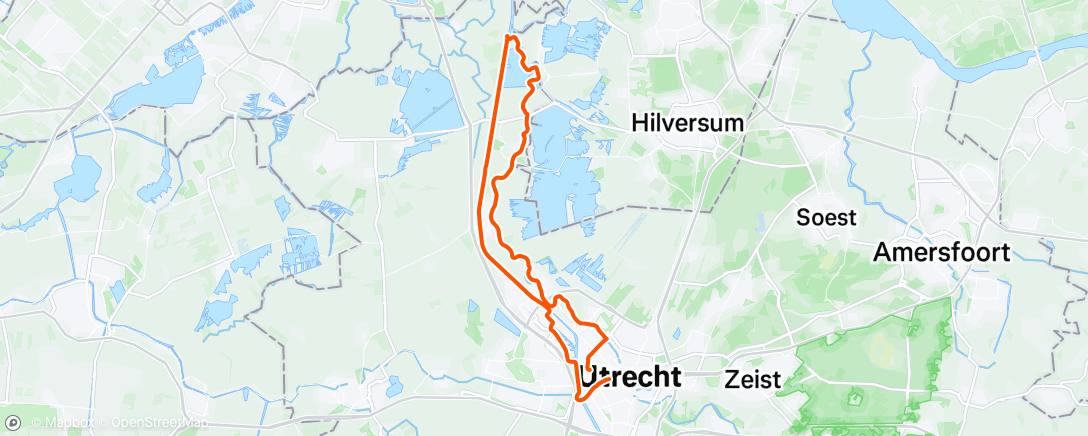 Map of the activity, Evening Ride