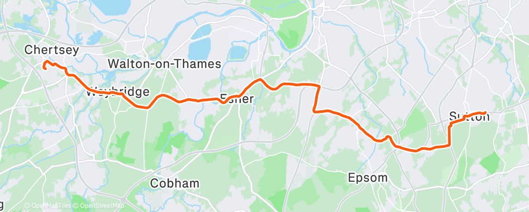 Map of the activity, Evening Ride