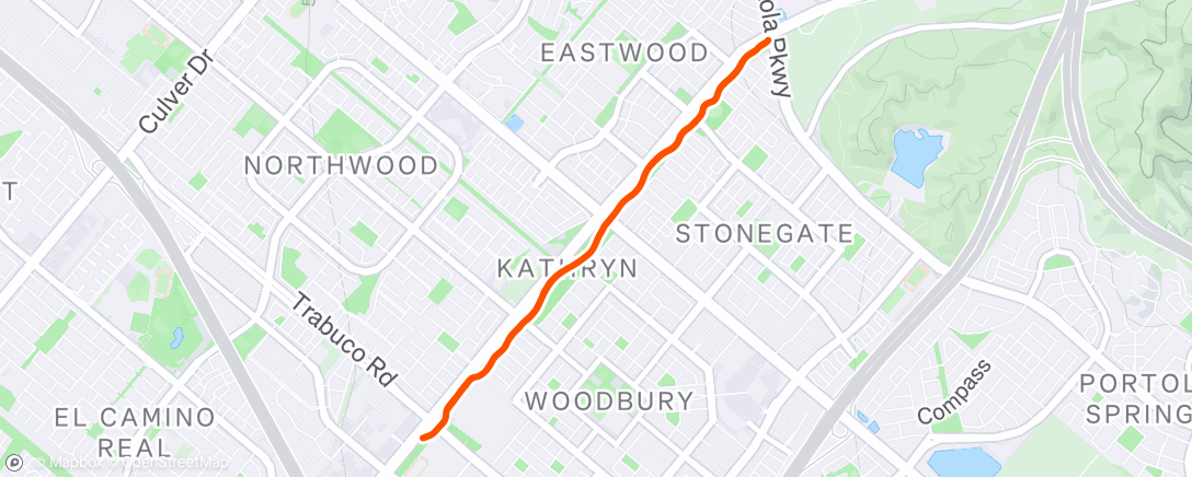 Map of the activity, Evening Run