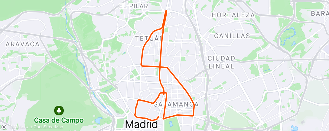 Map of the activity, Movistar media maratón Madrid