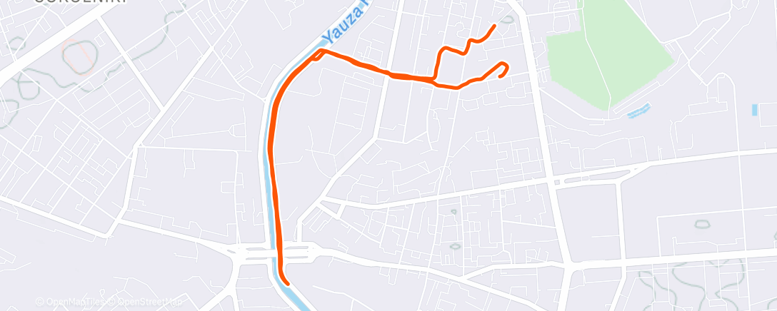 Map of the activity, Evening Run