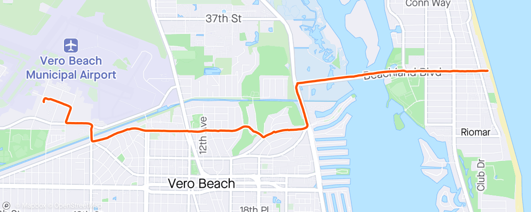Map of the activity, Ride from the Beach