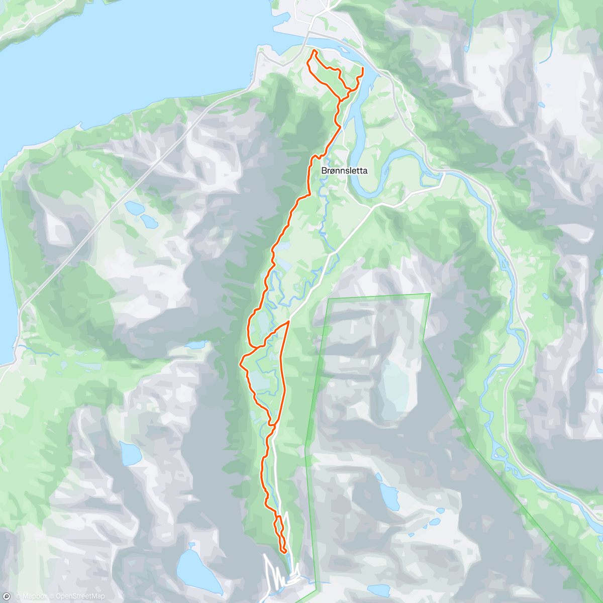 Map of the activity, Valley views (excuse the finger)