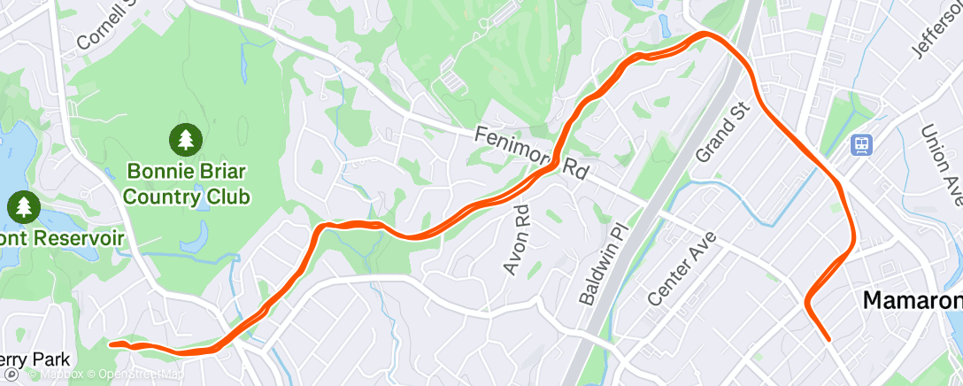 Map of the activity, Afternoon Run