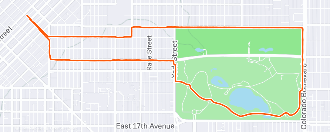 Map of the activity, Saw a coyote today in City Park