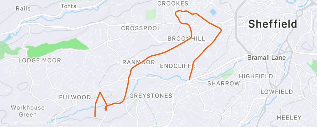 Map of the activity, Afternoon Run