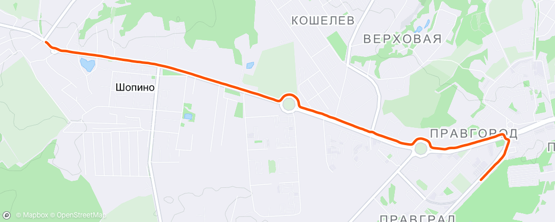 Map of the activity, Morning Run