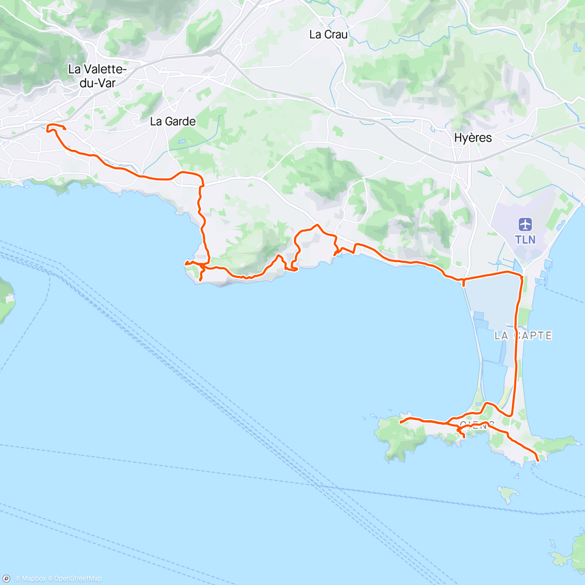 Map of the activity, Journée sur le VTT - Vers la presqu'île de Giens 🔆