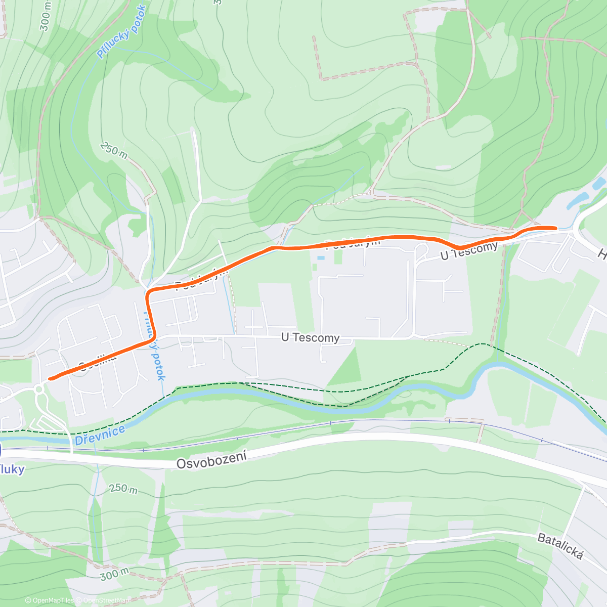 Map of the activity, Štěpánský běh Zlín 💣