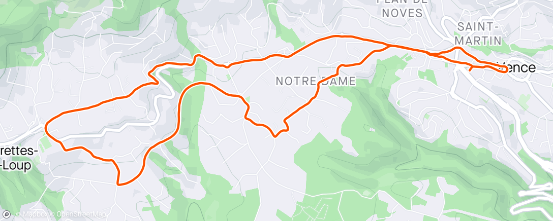 Map of the activity, Course à pied le matin - Séance au seuil sur 6,5 km