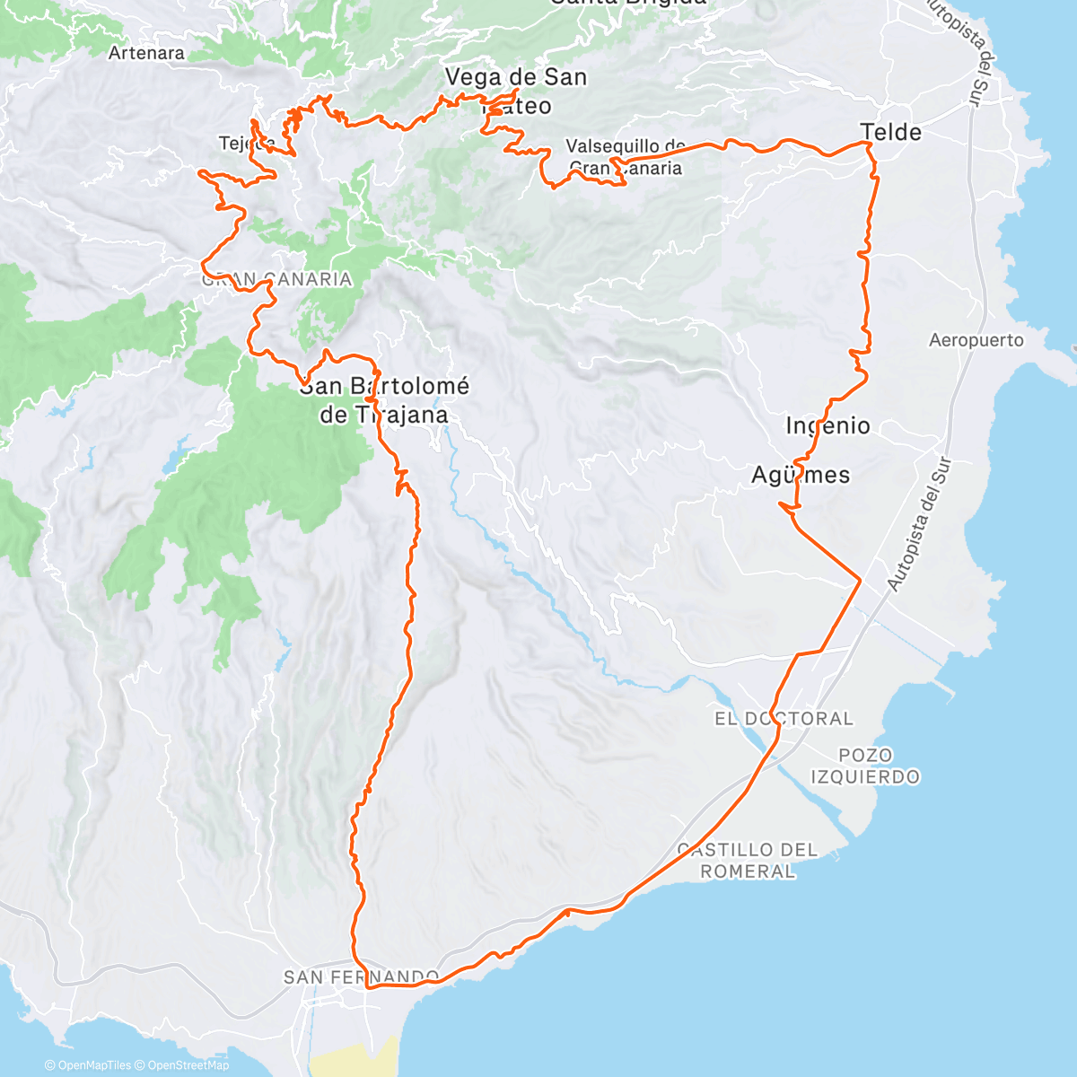 Map of the activity, Gran Canaria #5 Intervalle