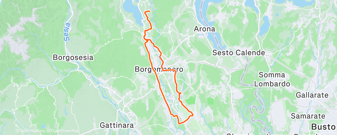 Mappa dell'attività Pedalata mattutina