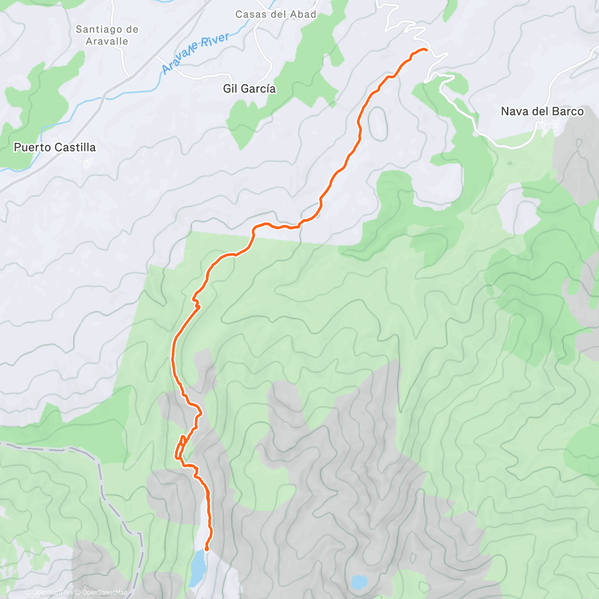 Map of the activity, Laguna del Barco