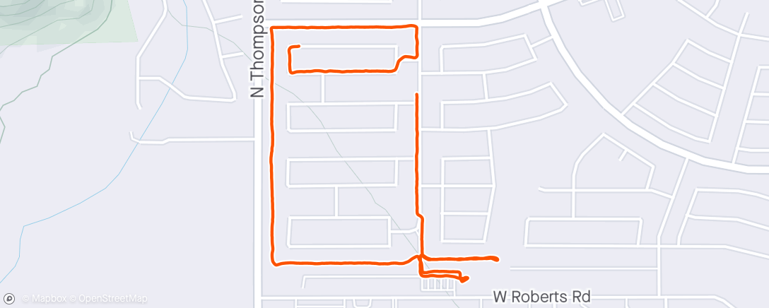 Map of the activity, Morning Walk w/stop at gym to add some leg presses to routine.