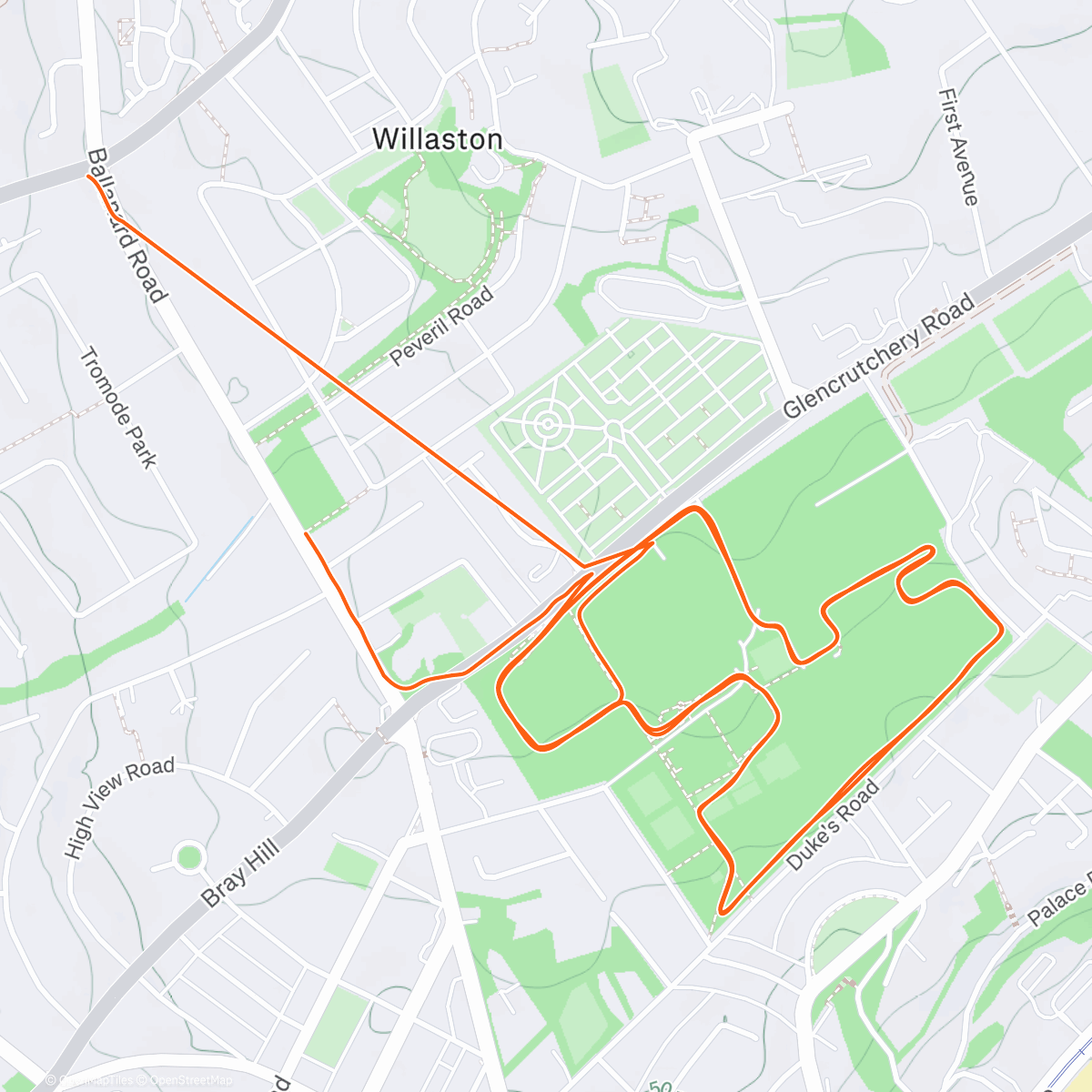 Map of the activity, Christmas Park Run 🤶🏻
