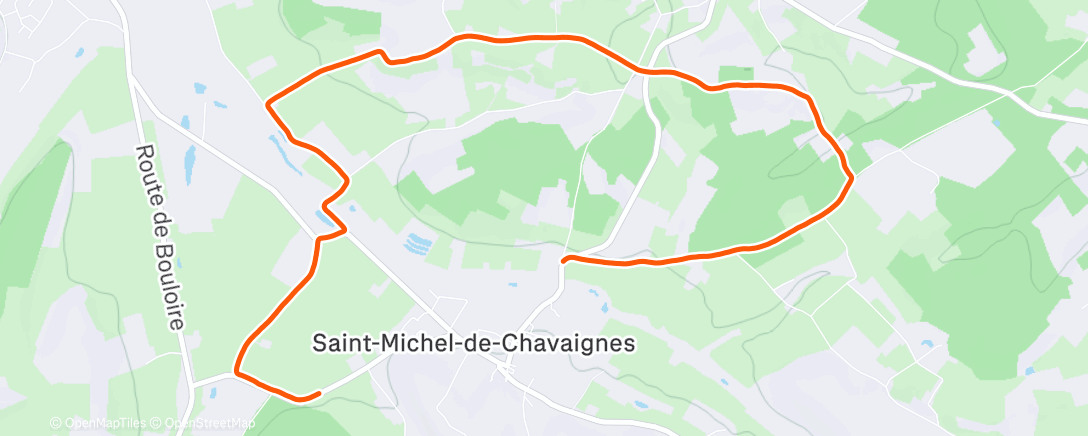 Map of the activity, Course à pied dans l'après-midi