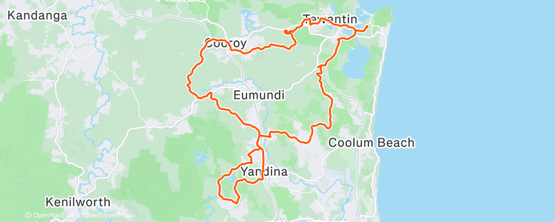 Map of the activity, Mt Eerwah - Wappa Dam gravel loop