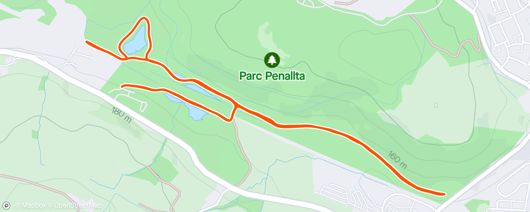 Mapa da atividade, Penallta Parkrun.