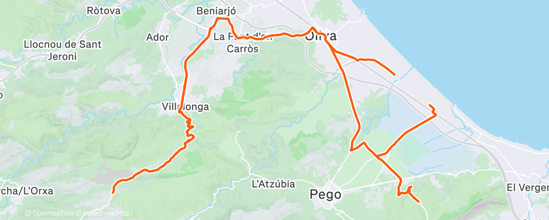 Map of the activity, Morning Ride