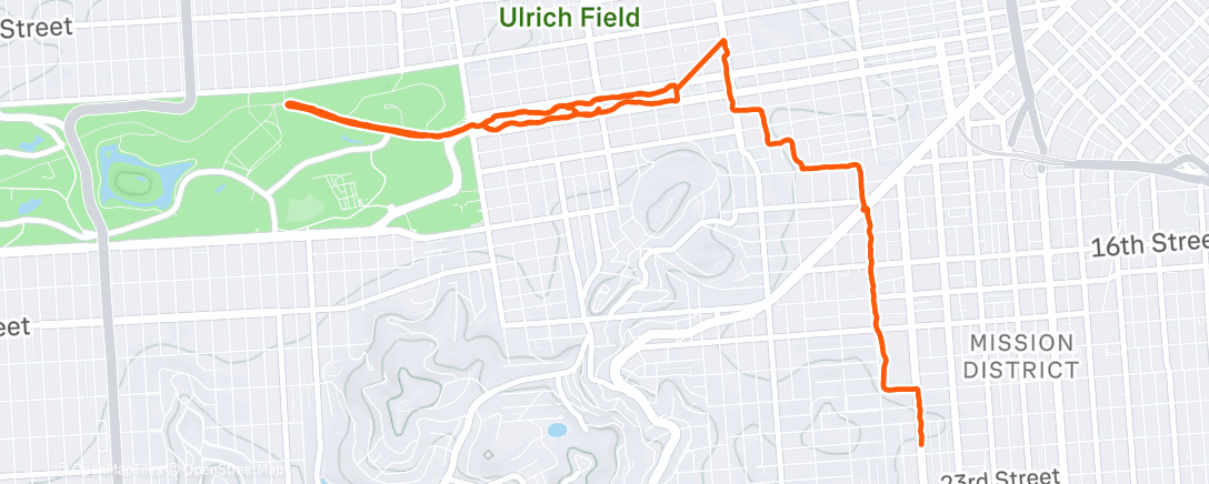 Map of the activity, Lunch Run