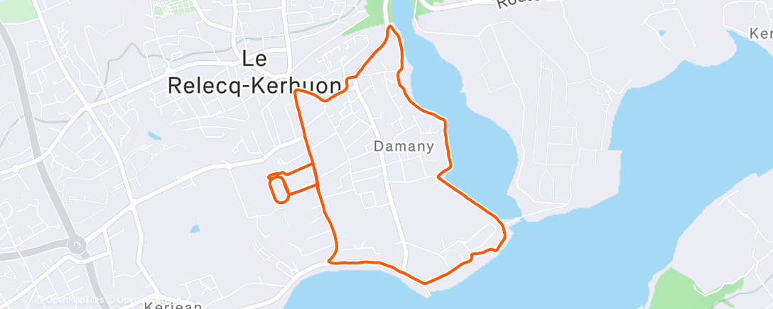 Map of the activity, Afternoon Run
