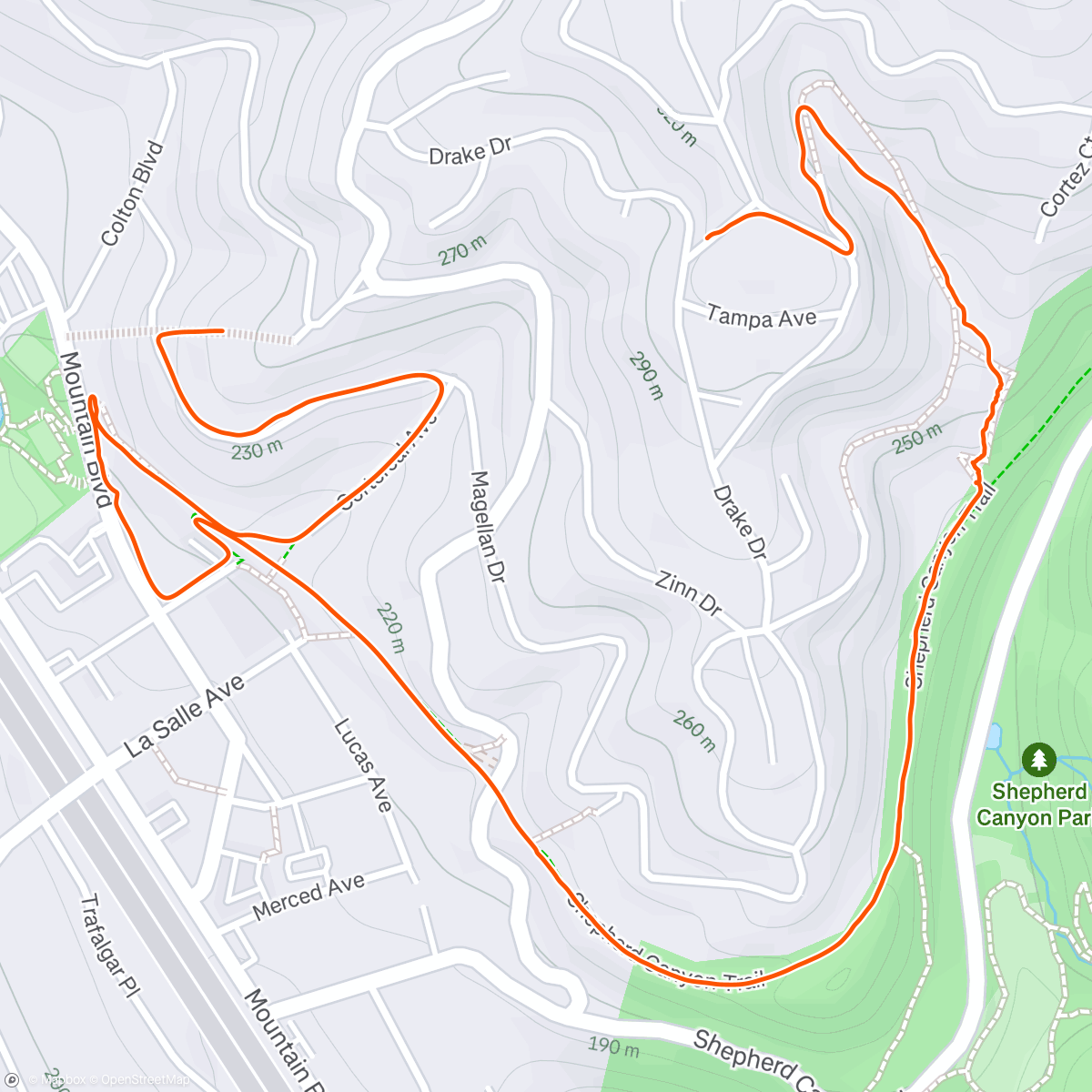 Map of the activity, Coffee slow hike