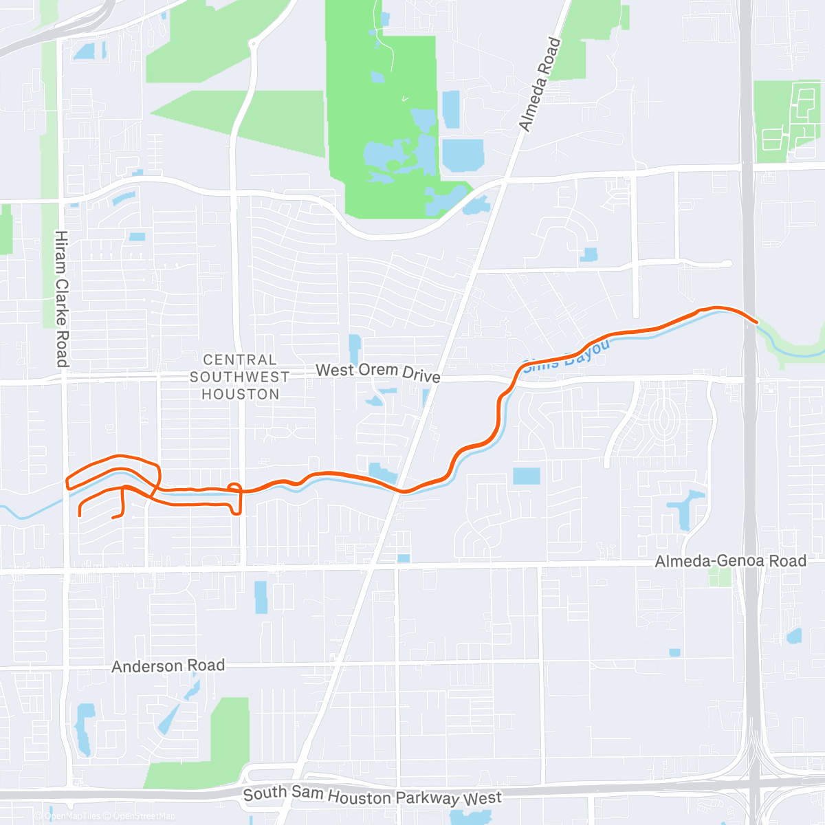 Map of the activity, Afternoon Run