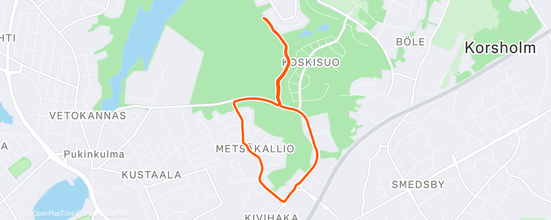 Map of the activity, Night Run