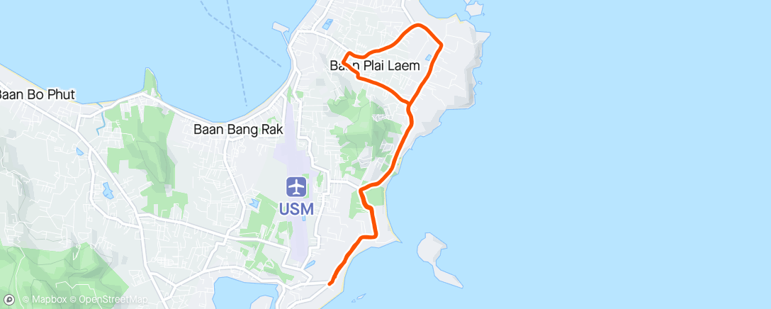 Map of the activity, Evening Run with local athlete Fu. King Boi Ling 🥵 Koh Samui, 🇹🇭 ✌️