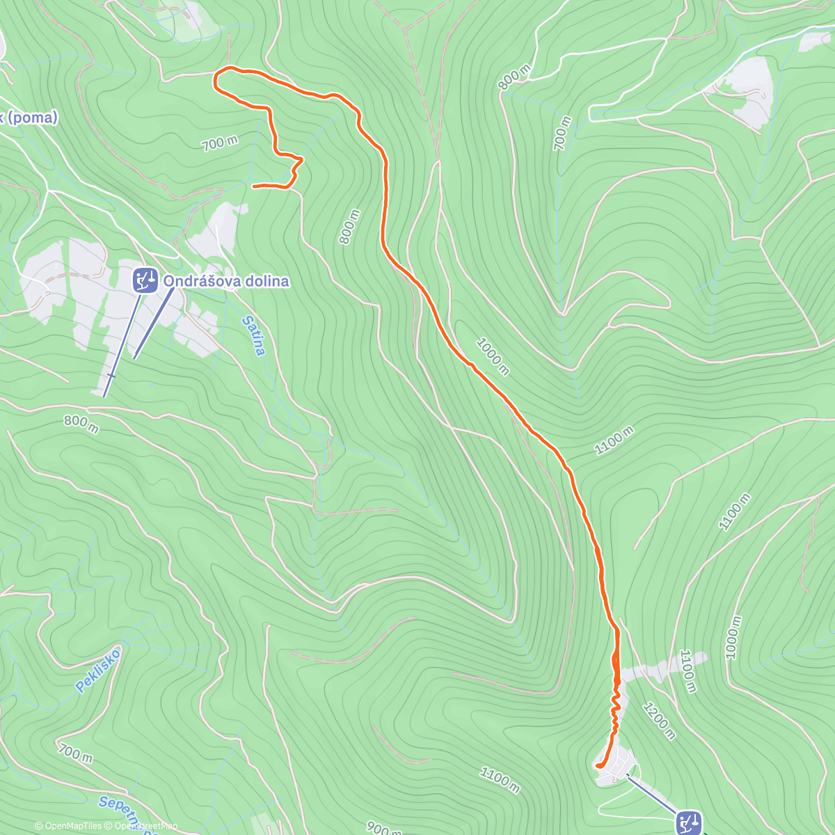 Map of the activity, speed hiking na LH