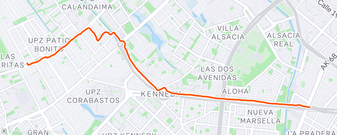 Map of the activity, Evening Ride