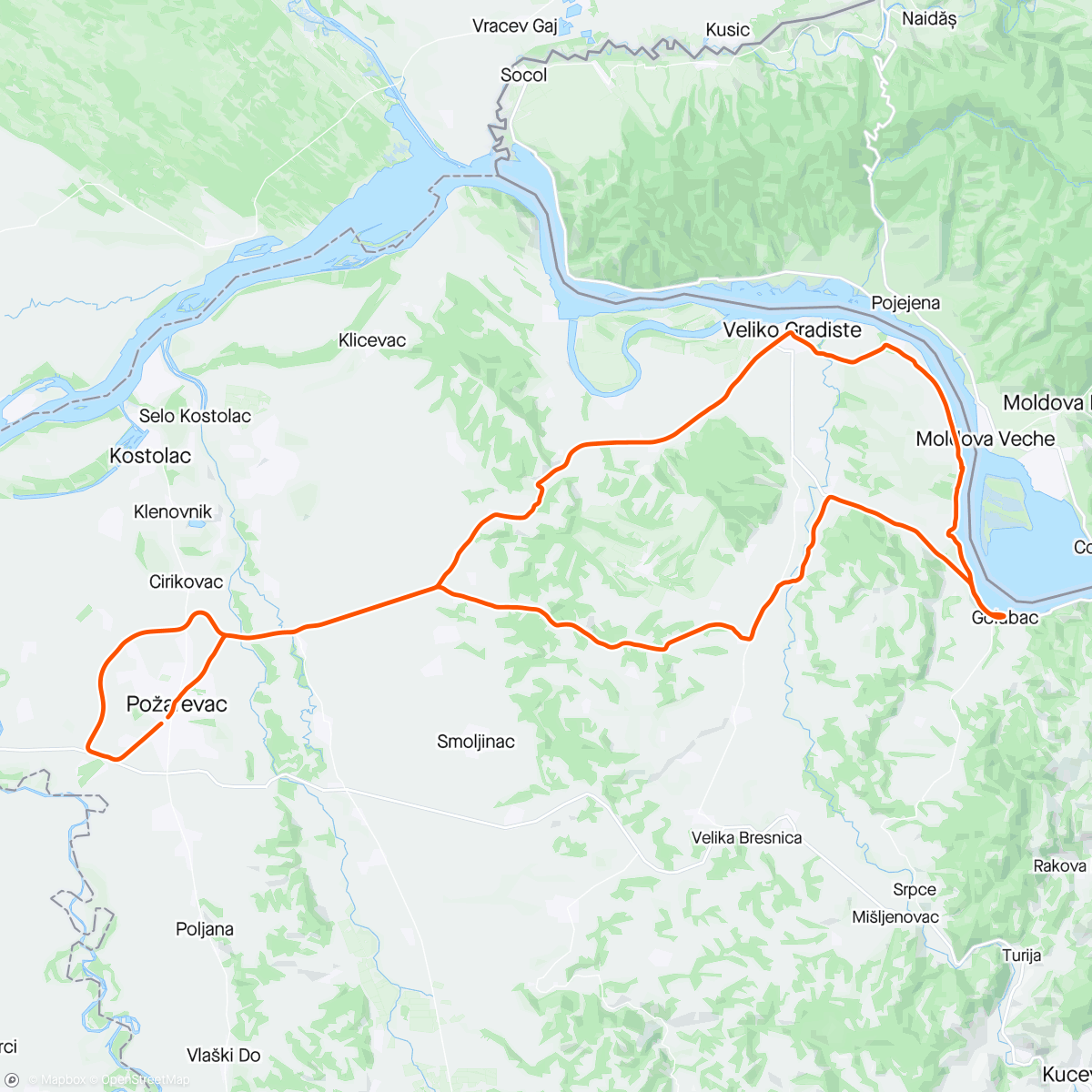 Map of the activity, Голубац -Винци-Пожежено 🌞😎