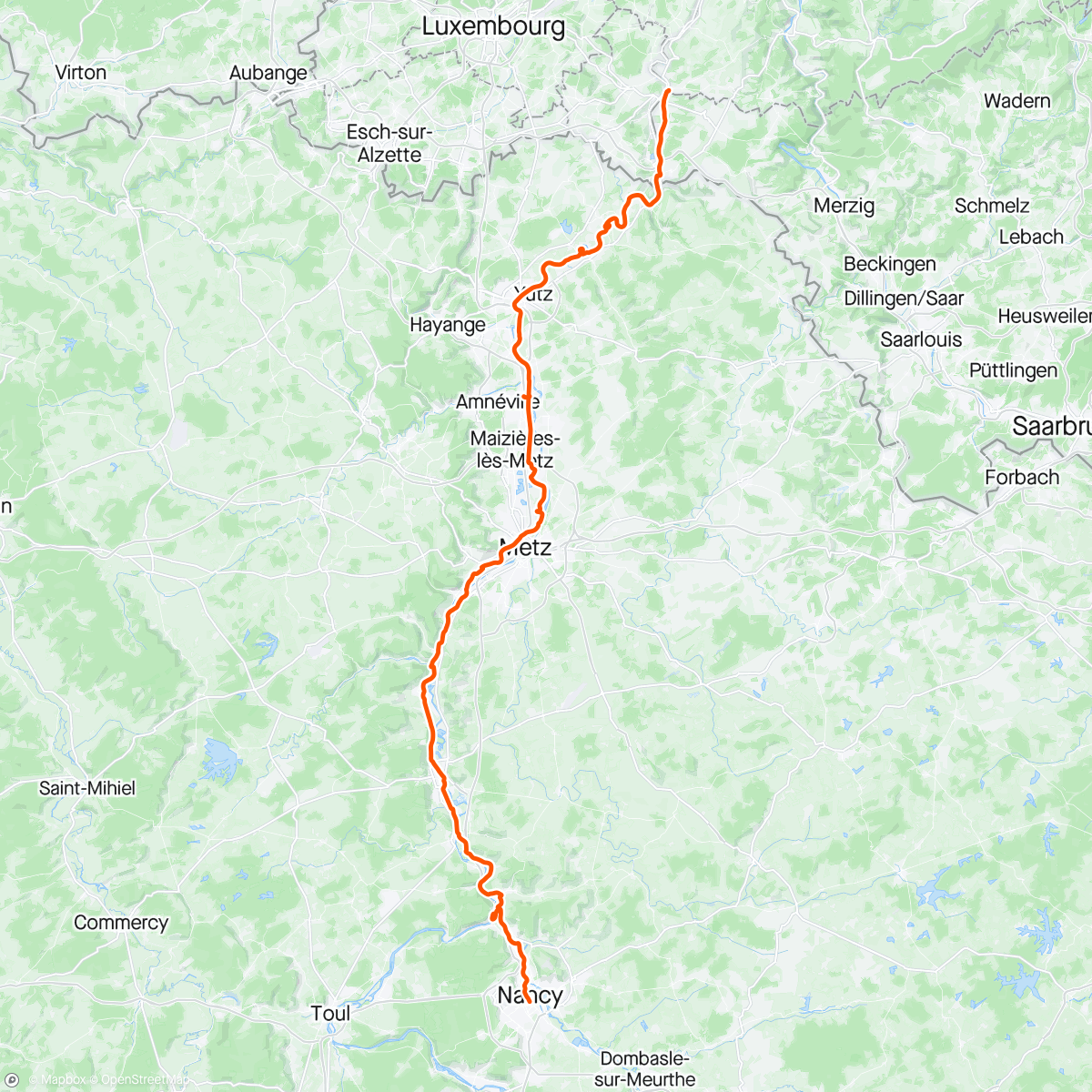 Map of the activity, 3 Länder im Regen