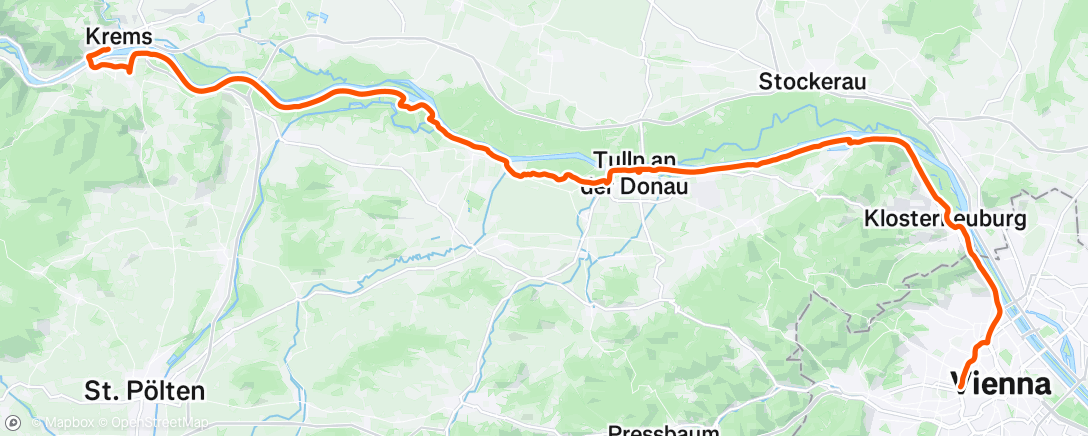 Map of the activity, Etappe 3: Krems - Wien