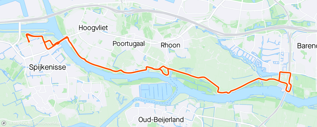 Map of the activity, Rondje Heinenoordtunnel, met regenonthaal in Barendrecht... 😒