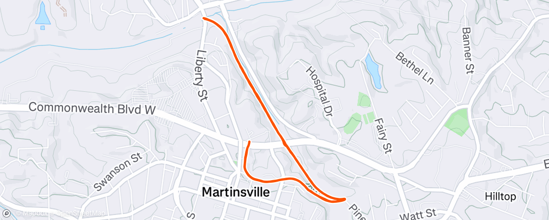 Map of the activity, Afternoon Run