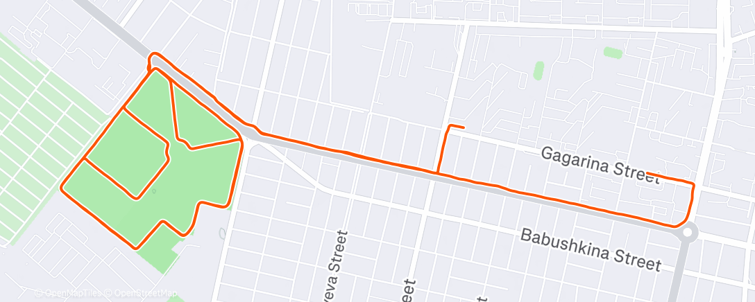 Map of the activity, Afternoon Run