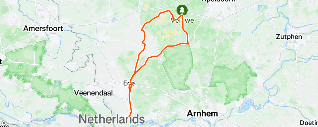 Map of the activity, Nick & Sjoerd to Radio Kootwijk! #39weeks