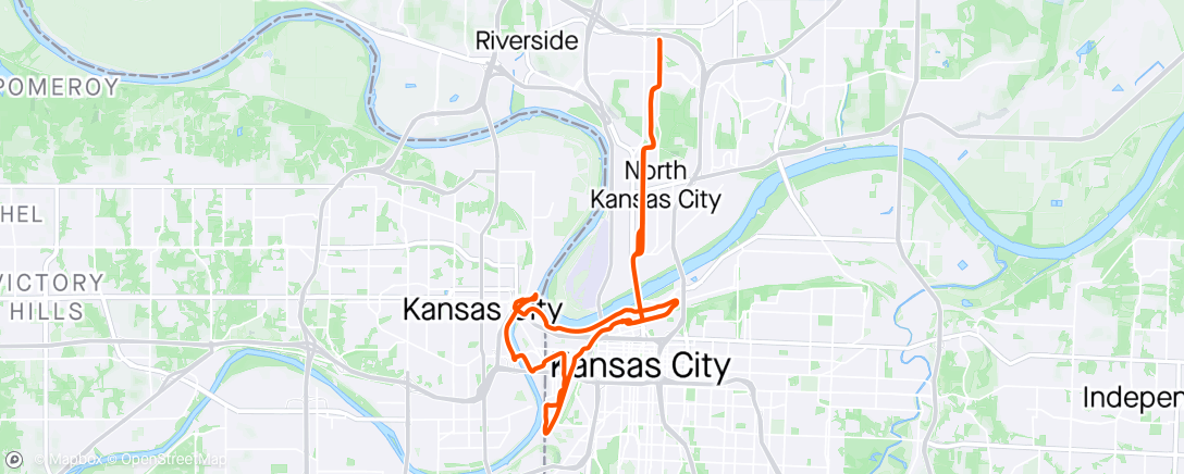 Map of the activity, Cycle City Mixed Surface Ride
