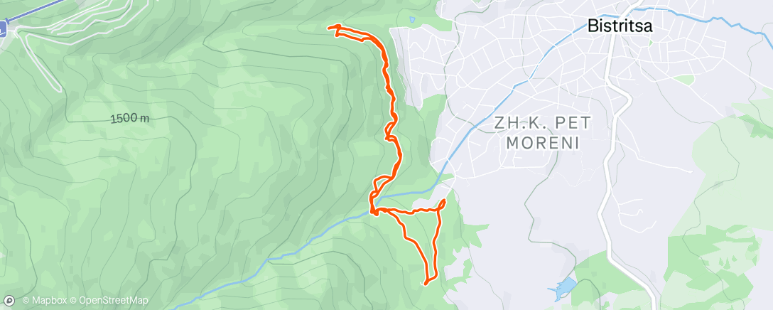 Map of the activity, Evening Trail Run