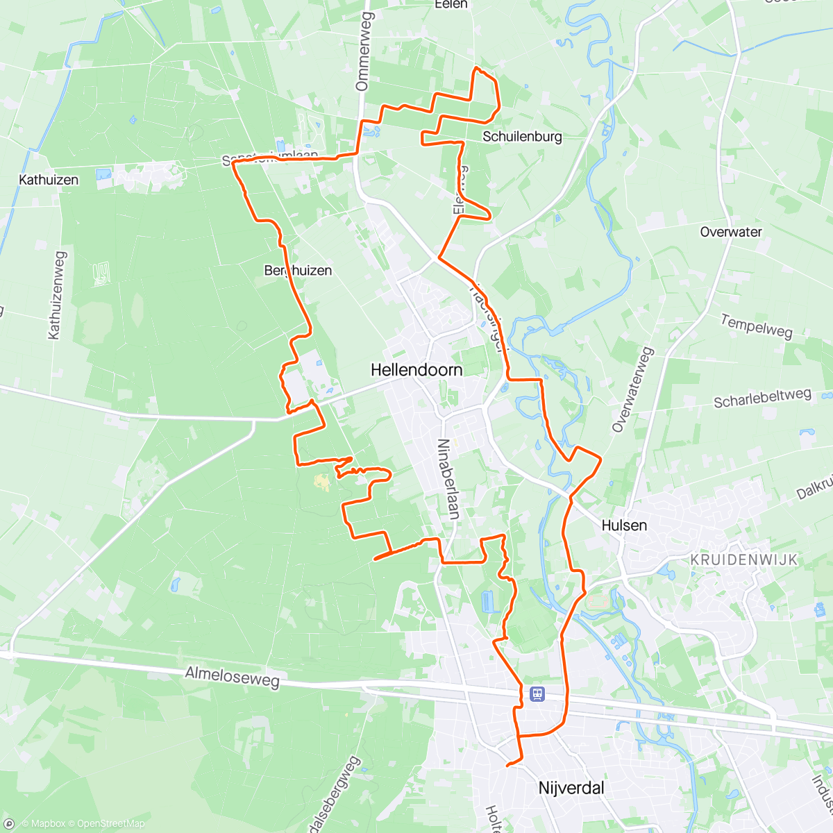 Map of the activity, Groene route met Lize