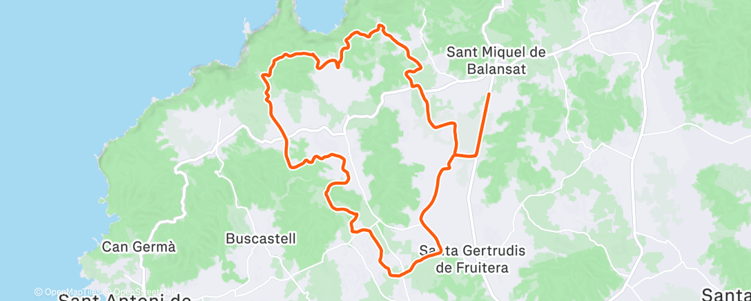 Map of the activity, Bicicleta por la mañana