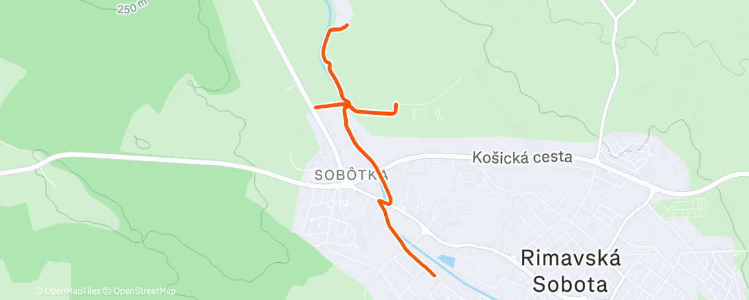 Map of the activity, Afternoon Trail Run