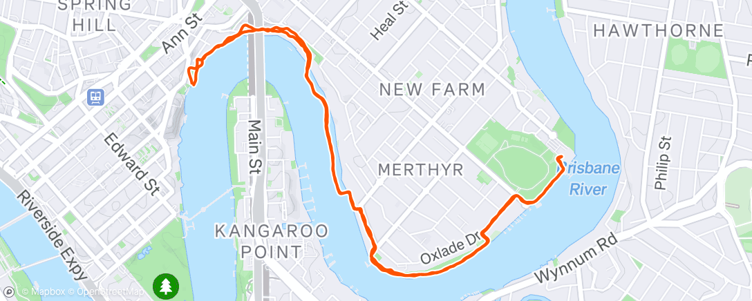 Map of the activity, Afternoon Run