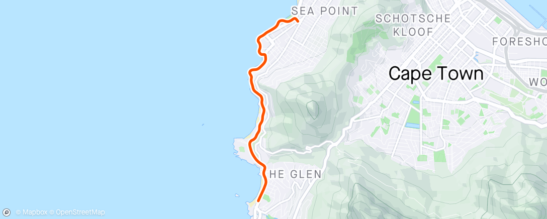 Map of the activity, 1/2 walk run
