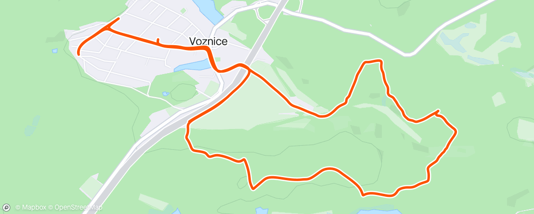 Map of the activity, 🅾️- MO krátká - Voznice + R a V…🏃🏽‍♂️