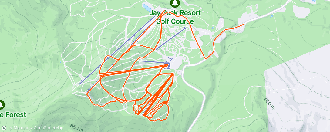 Map of the activity, Spring skiing Jay Peak - missed first 2 runs