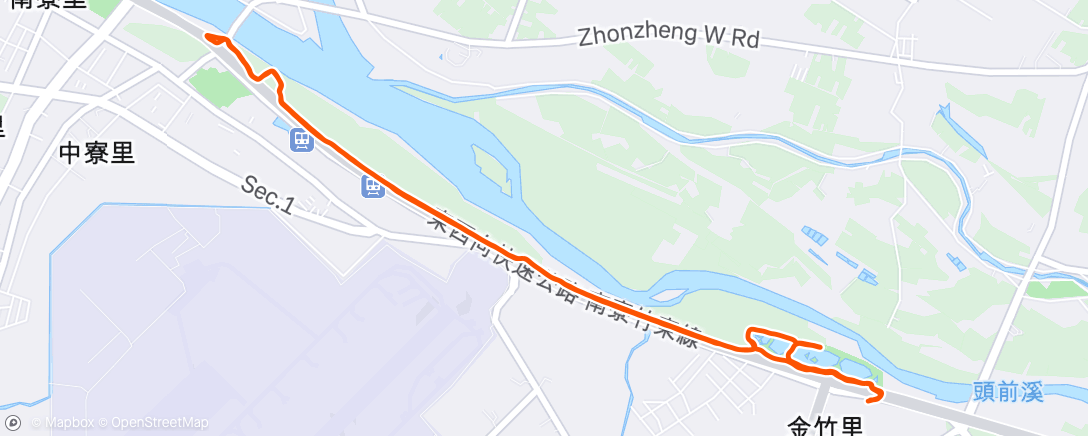 Map of the activity, Afternoon Run
