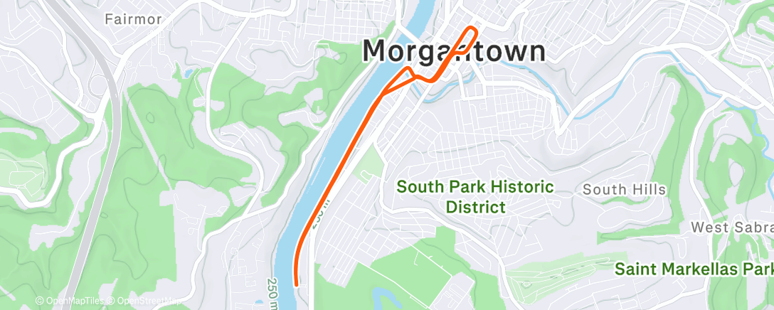 Map of the activity, Morning Run