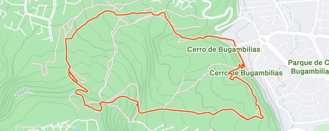 Map of the activity, Carrera de montaña matutina